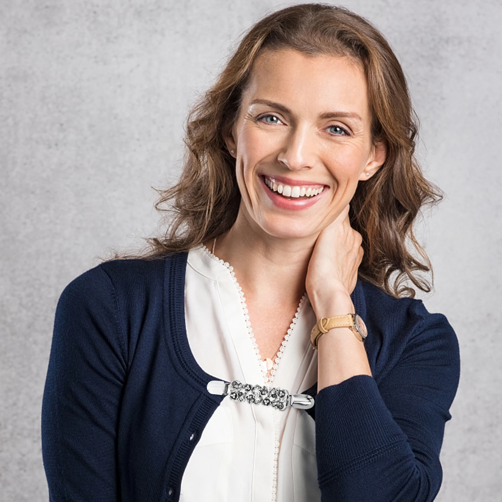 3 قطعة إكسسوارات اللباس حجر الراين سبيكة شال كليب للنساء غرامة براعة طويلة الأمد تألق الملابس الديكور كليب