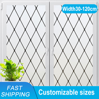 Lattice Frosted Window Film Window Privacy Film Static Cling Window Vinyl Opaque Glass Sticker Non Adhesive Anti-UV