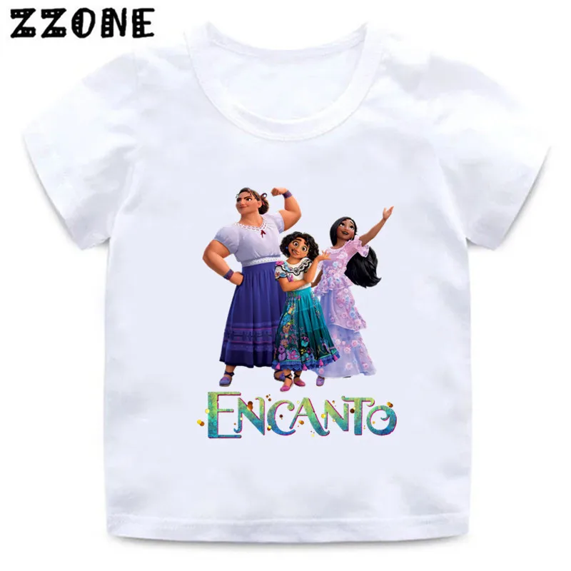 Encanto Mirabel Isabela Print Cartoon Kids T-Shirts Casual Girls Clothes Baby Boys Short Sleeve T shirt Summer Children Tops