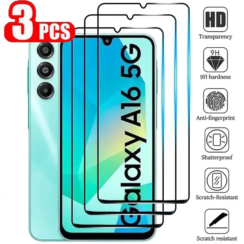 3PCS Tempered Glass For Samsung Galaxy A16 5G A15 A05 A13 4G A22 A31 A32 A34 A03S A71 A52S A53 5G A06 HD Screen Protector Glass