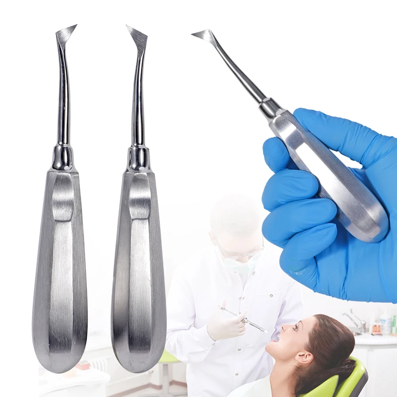 1pc Silver handle triangular brace bent left and right, stainless steel dental extraction brace, oral medical equipment and tool