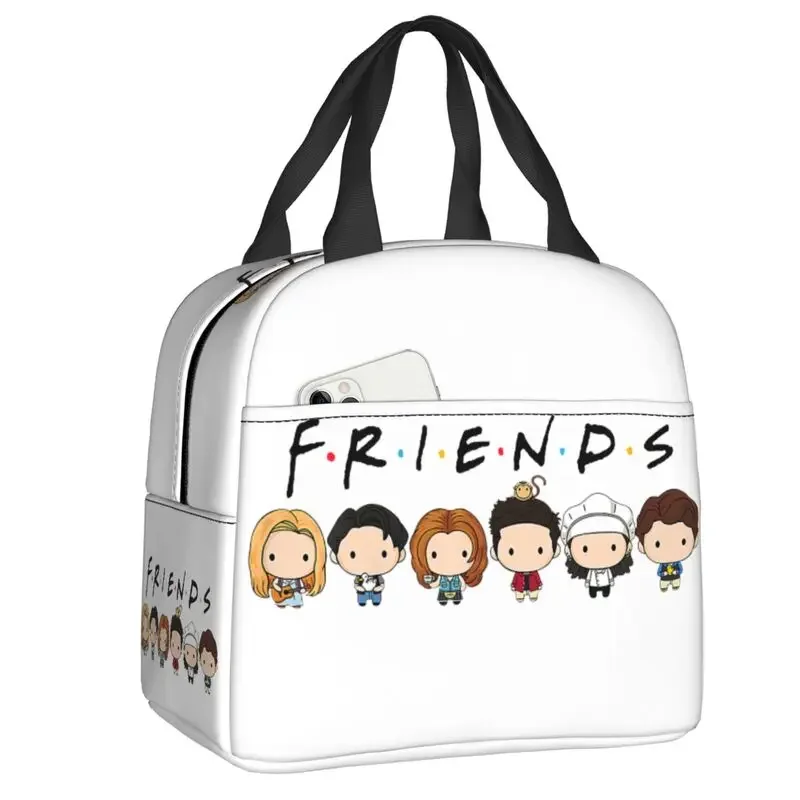 Cute Friends Characters Lunch Bag Men Women Warm Cooler Insulated Lunch Box for Children School Work Picnic Food Tote Bags