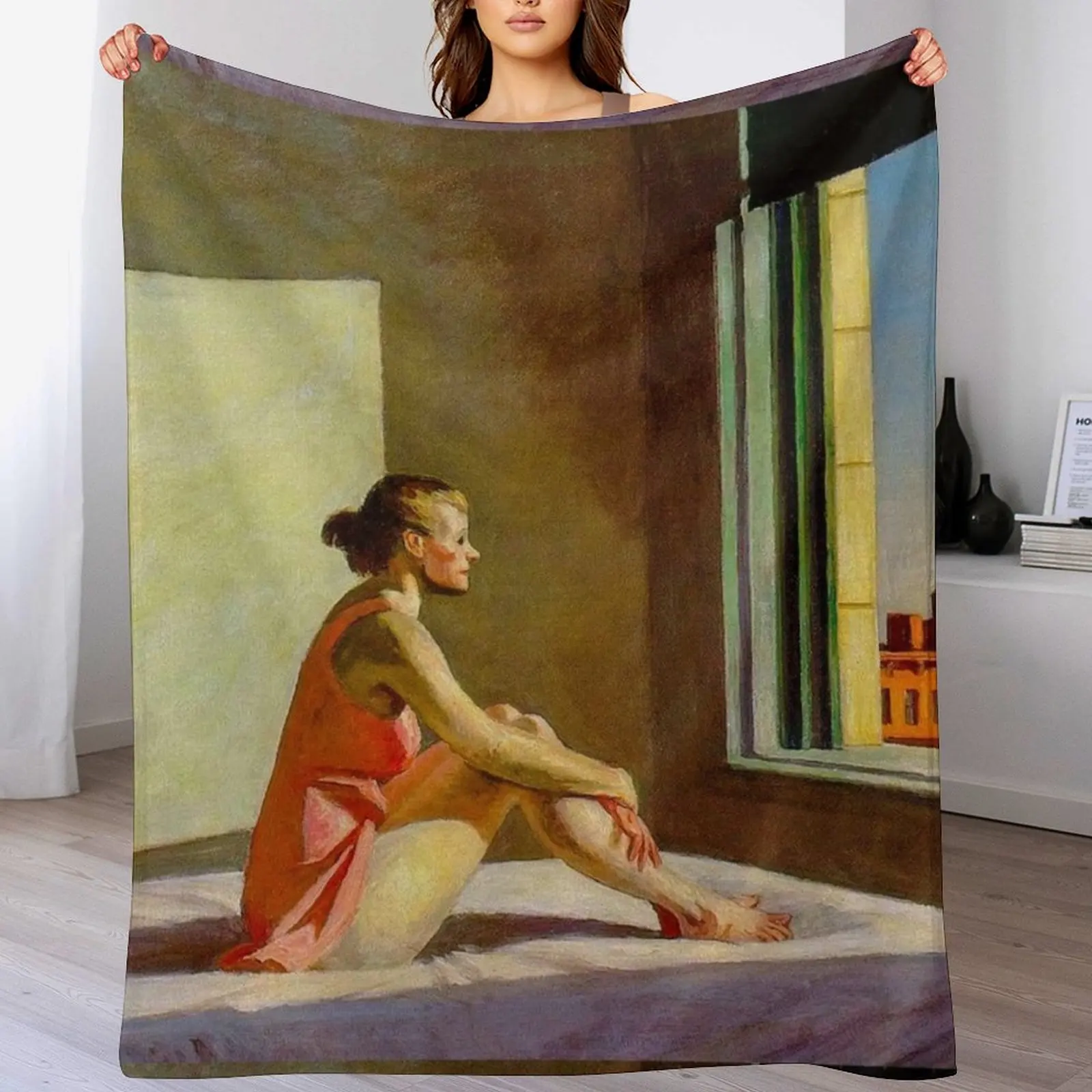 

Morning Sun by Edward Hopper Throw Blanket Bed linens For Sofa Thin Bed Fashionable Blankets For Baby Blankets