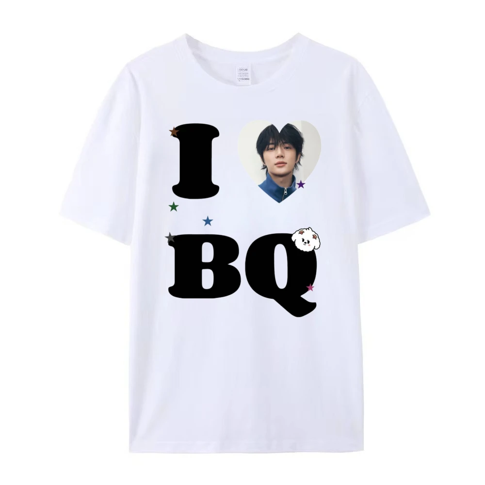 Sommer Koreanisches Idol SOOBIN YJ BQ Kpop Kurzarm T-Shirt Übergroße Y2k Reine Baumwolle Weiß Unisex Top T-Shirt Damenbekleidung