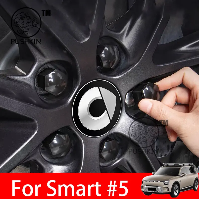 

For Smart #5 Smart 5 2024 2025 Car Wheel Nut Caps Auto Hub Screw Anti Rust Cover Badge Cover Hubcaps Car Accessories