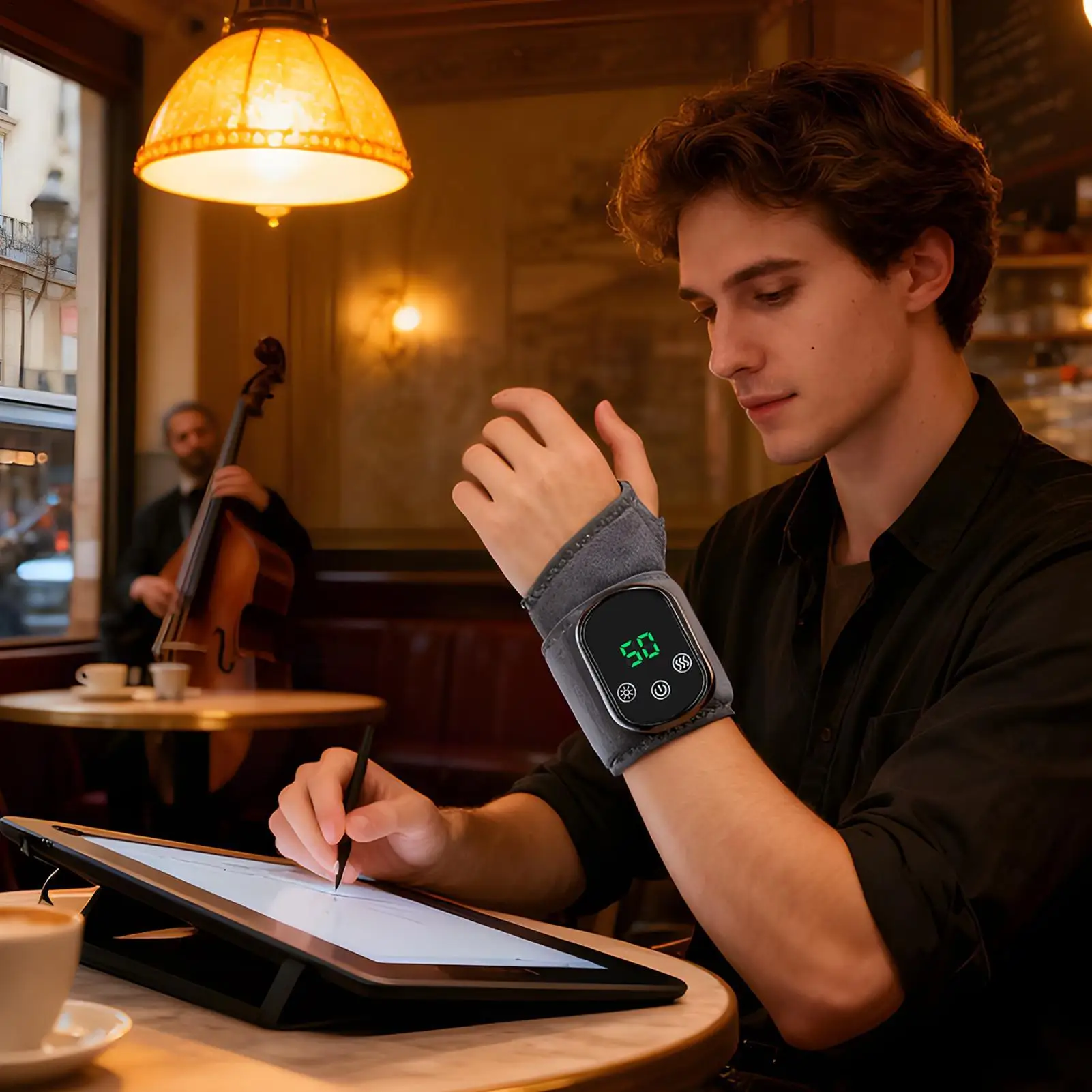 

Wrist Heating Pad 3 Vibration Modes Massage Tools Cordless Heated Wrist Massager for Women Elbow Knee Ankle Arm Leg Work