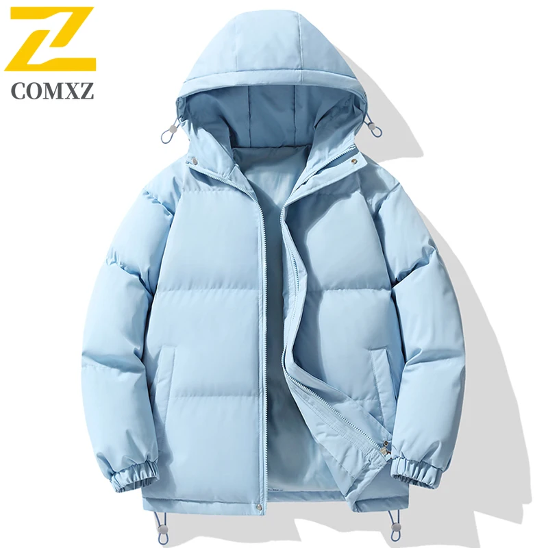 Jaket Musim Dingin 2025 Serbaguna Mantel Tahan Angin Berkemah Luar Ruangan Bertudung Fashion Pria Mantel Bantalan Hangat Tahan Dingin Ski Salju