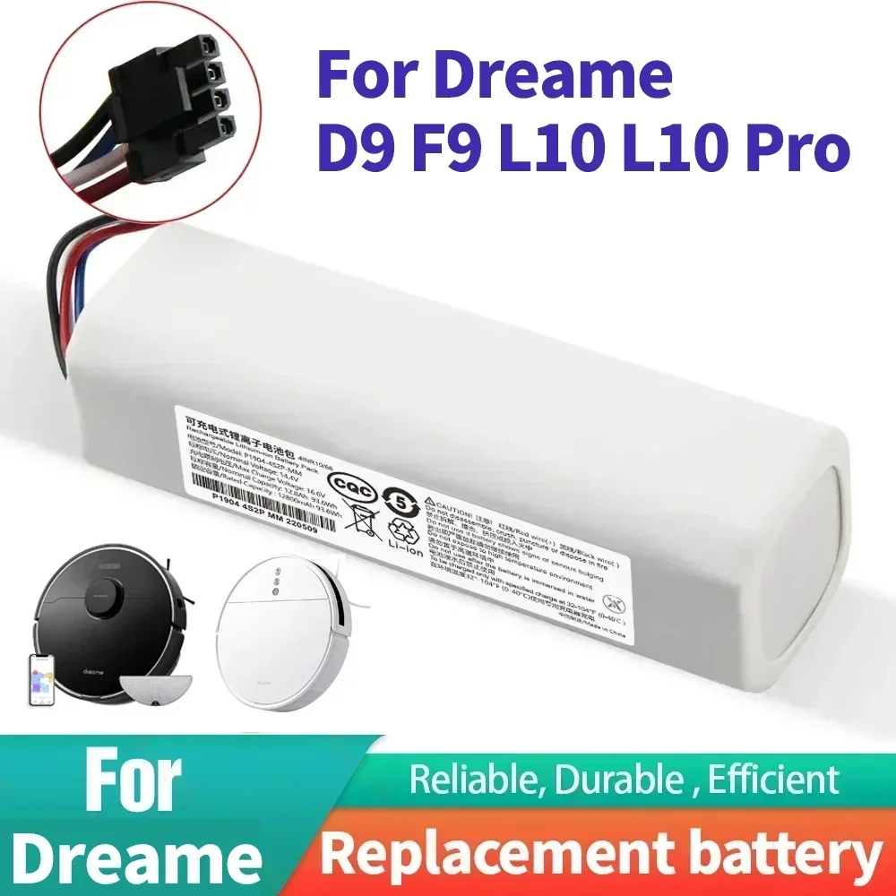 

Original 12800mAh 14.4V Robotic Vacuum Cleaner Replacement Battery For Dreame D9 F9 L10 Pro RLS5 RLS3 RLS5L Plus RLS5D Part