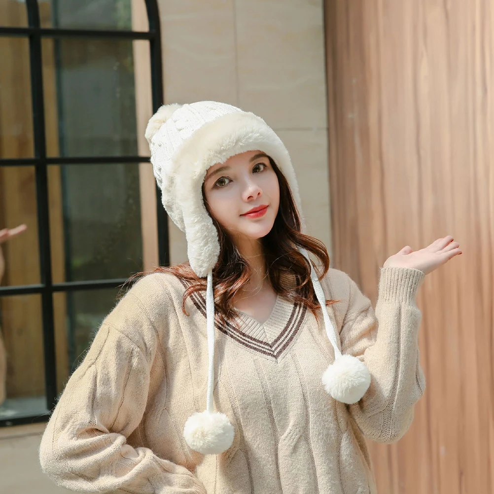 

Warm Fleece Lined Knitted Red For Women Men Autumn Winter Beanie Cap Cold Protection Fall Accessories Simple Comfortable Durable