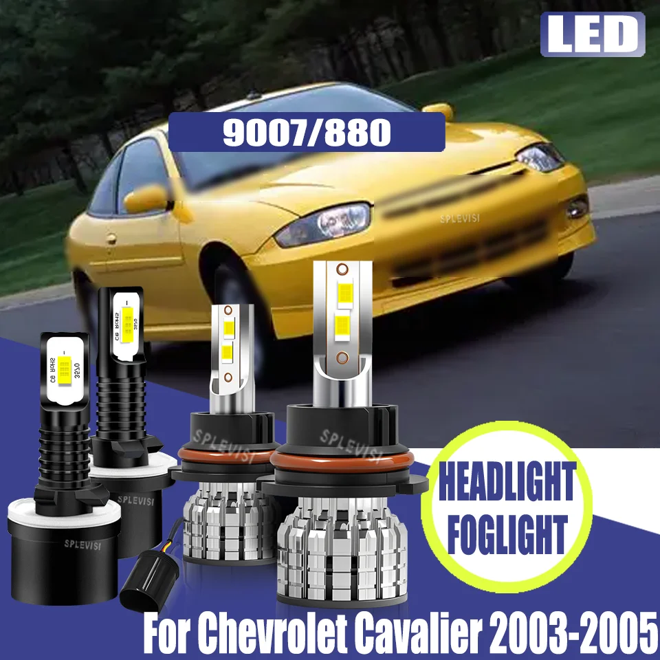 

Plug & Play LED Headlight & Fog Light Combo - 3 Minute Install Halogen Replacement Kit For Chevrolet Cavalier 2003 2004 2005