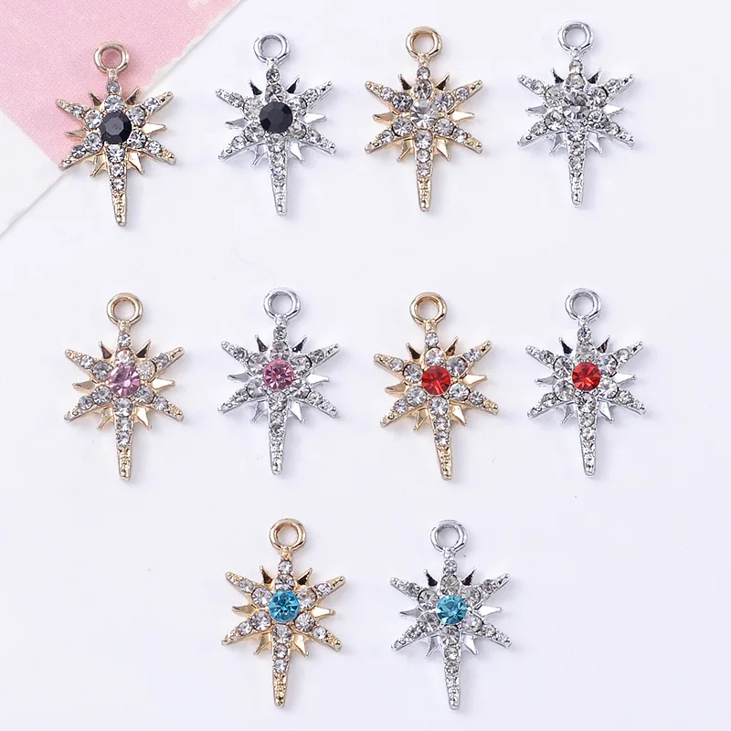 

100Pcs set DIY handmade alloy temperament clavicle chain earrings pendant hexagram UV pendant