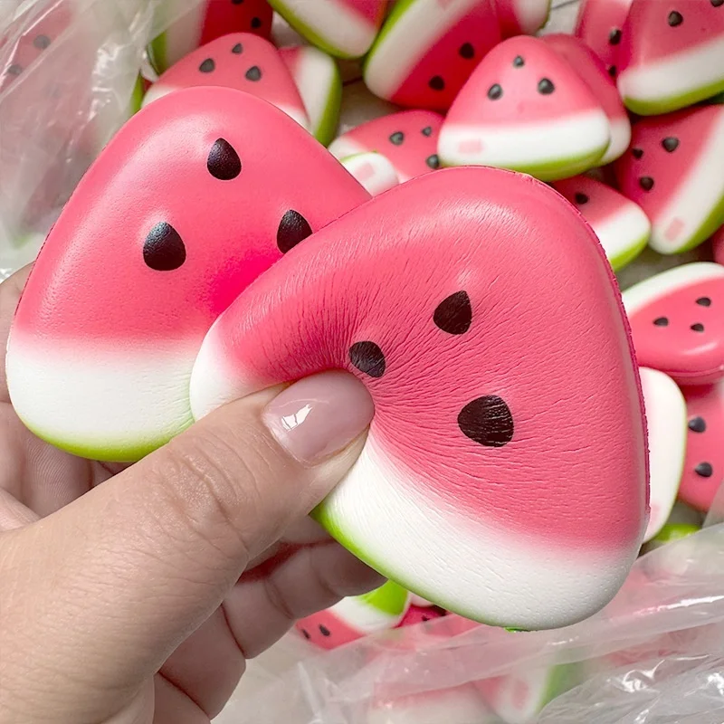 1/3/5 Stück Niedliche Wassermelonen-Quetschspielzeuge, langsam aufsteigend, weiches Stressabbau-Spielzeug, Kawaii-Frucht-Sensorik-Fidget-Spielzeuge für Kinder und Erwachsene – Detail 2