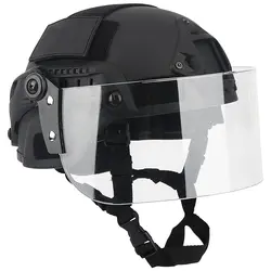 Conjunto de Casco Táctico MICH 2000, con Pasamontañas y Visera, Lente Protectora de PC Ajustable Militar, para Airsoft Paintball BBs Juego de Tiro Caza Deportes Al Aire Libre