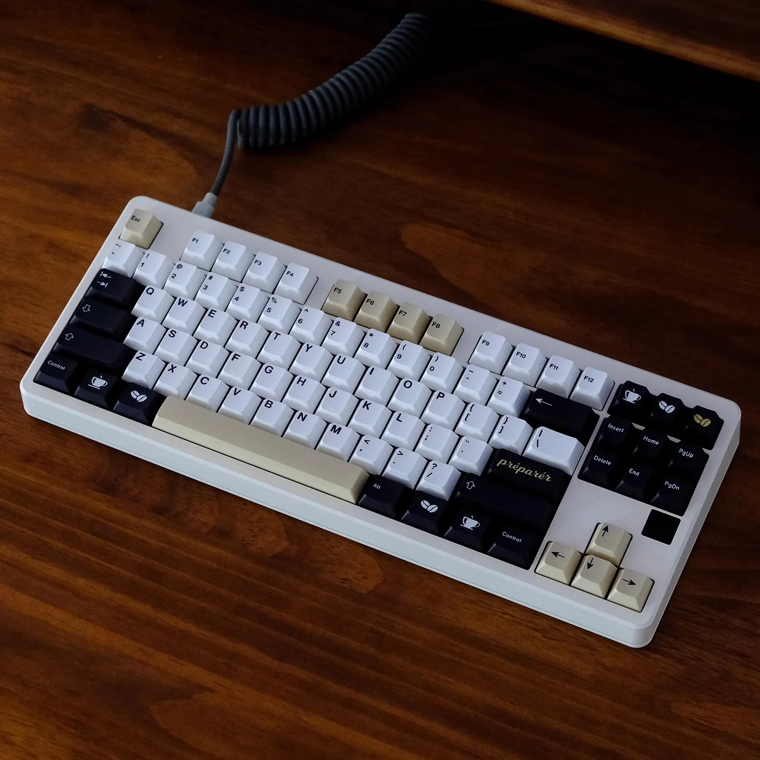 1 Set GMK Cafe Keycaps PBT Dye Sublimation Keycap Cherry Profile Key Caps With 1.75U 2U Shift For MX Switch Customized Keyboards