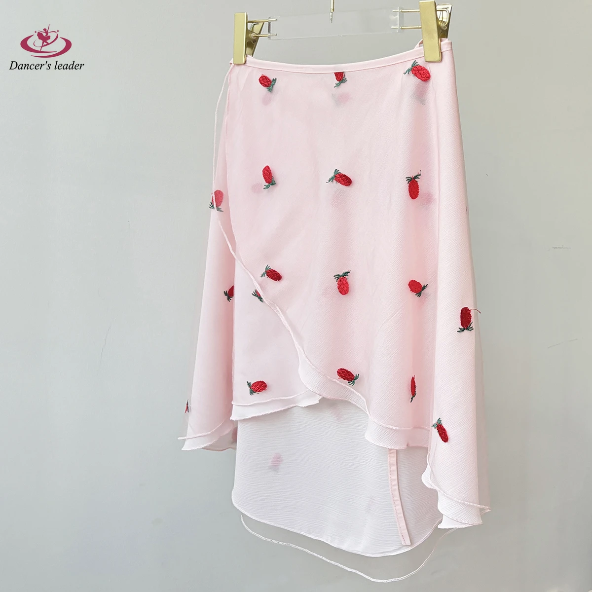 Saia de balé dupla camada abacaxi bordado saia de dança adulto macacão menina praticando ballet mini saia imagem