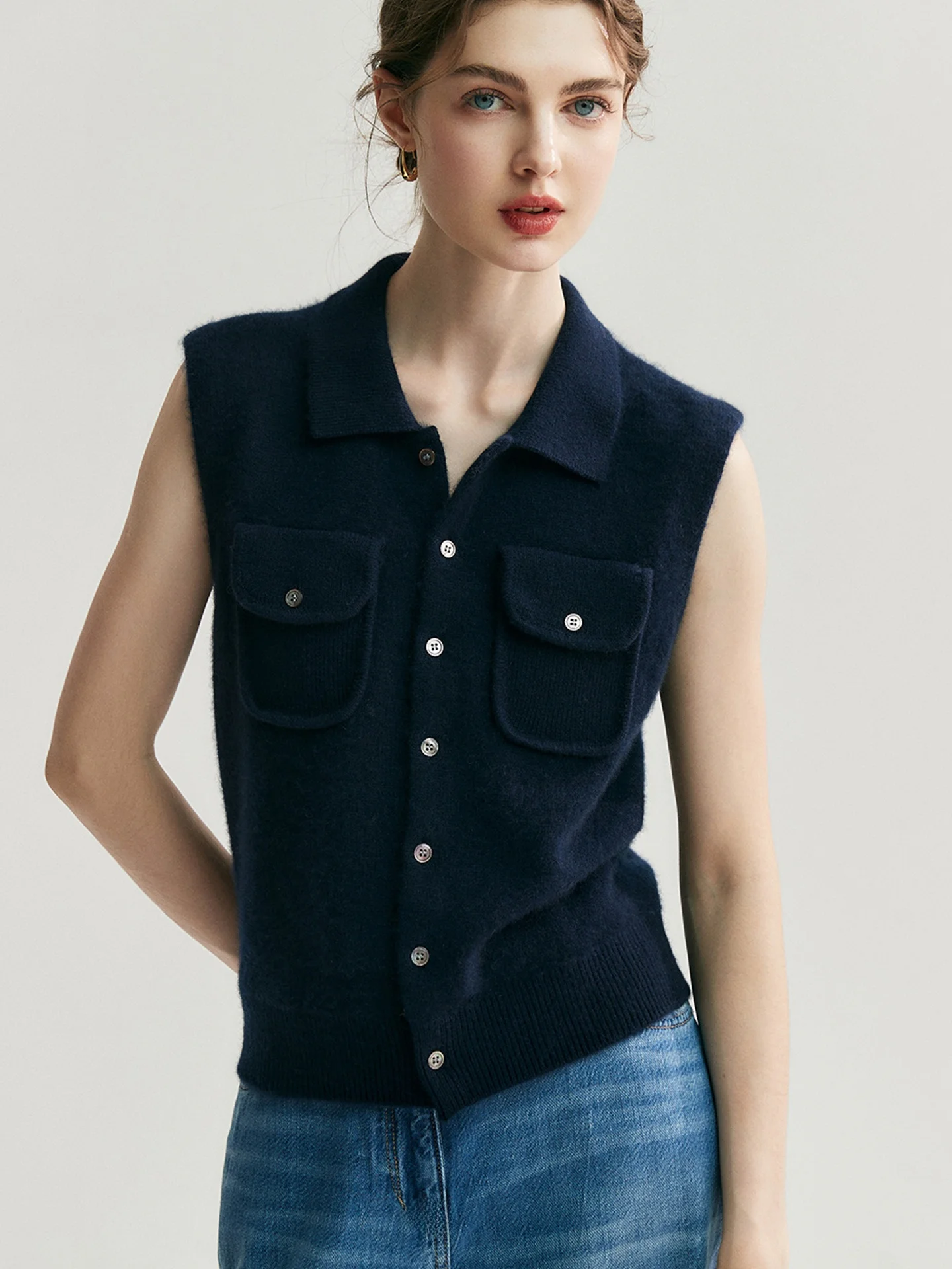 Ele Camere gebreid vest damesbasis irt top gelaagde slijtage afslanken herfst faionable enkele knop pure kleur