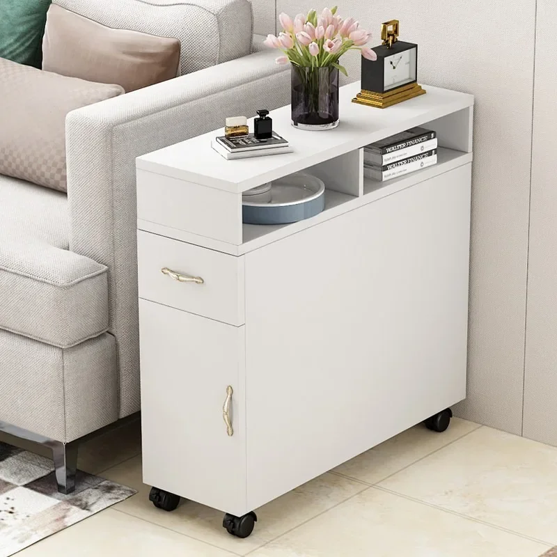 Living room solid wood sofa side cabinet crevice cabinet armrest cabinet simple mobile small side can be customiz