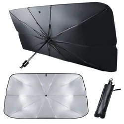 Parasol plegable para parabrisas de coche, sombrilla frontal, Material plateado de titanio, accesorios de protección solar para ventana de coche, Verano