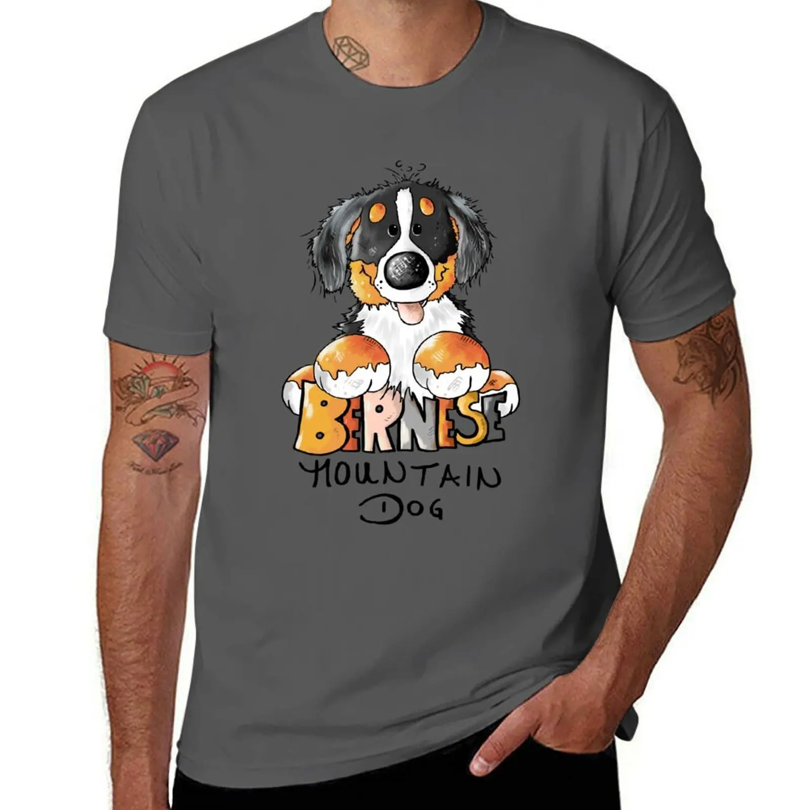 

Cute Bernese Mountain Dog Puppy - Dogs - Comic - Gift T-Shirt Big and Tall Casual T-Shirt