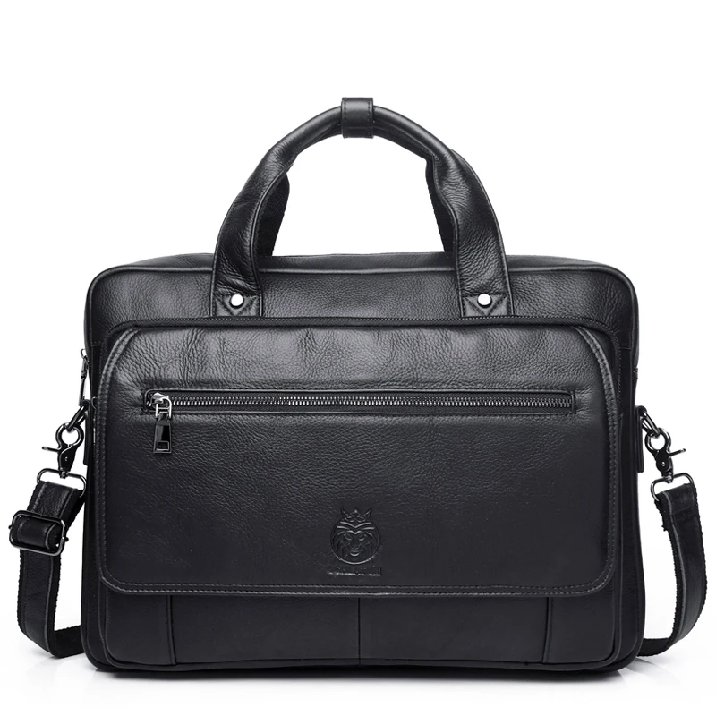 

Large Capacity Briefcase Top Layer Genuine Leather Men's Vintage Office Business Shoulder 16 inch Laptop Messenger Luxury Bag