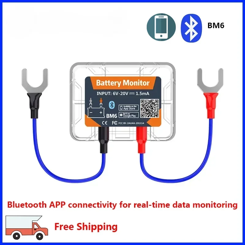 QUICKLYNKS-Monitor  batería  coche BM6 con Bluetooth 4,0, probador  batería de 12V, prueba de carga, Analizador de batería