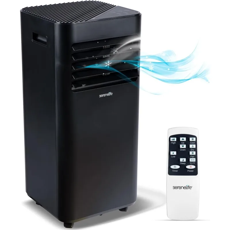 Serenelife-ポータブルエアコン,8000 btu,最大300平方フィートの寝室用の3 in 1ポータブルACユニット,24時間タイマー,リモコン