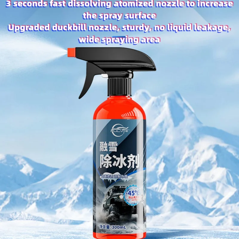 Car Snow Melt 300ML De-icing Spray Windshield Quick De-icer SnowRemover Liquid Winter Icing CarCare Gods