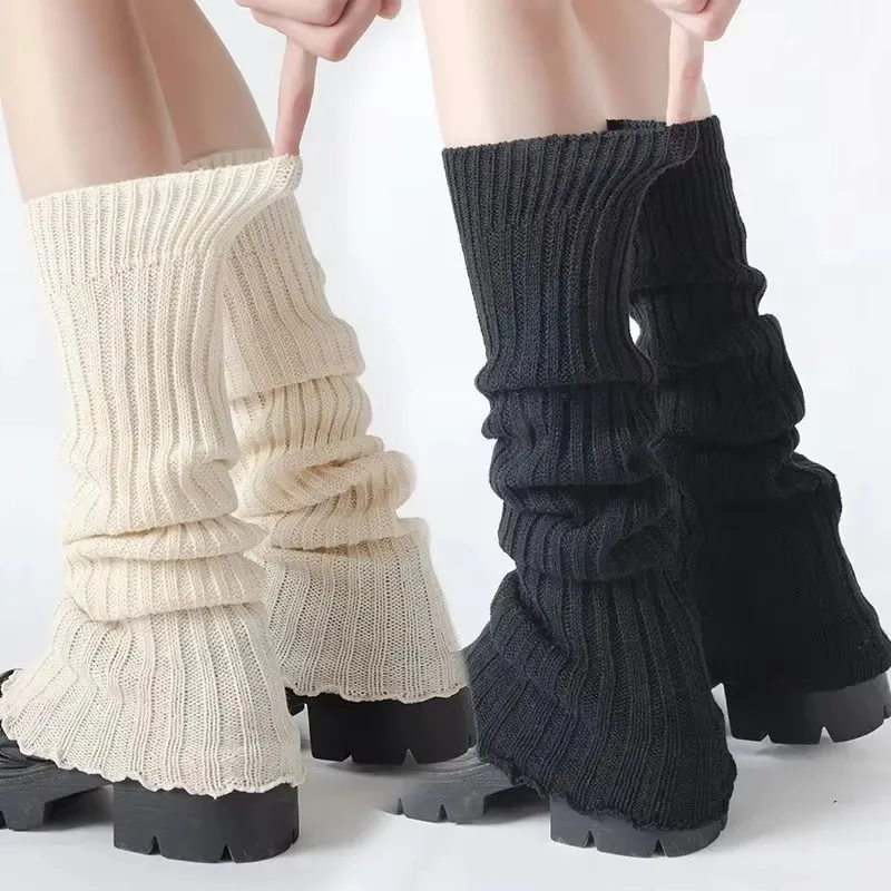 

2025 Spring Lolita Leg Warmers Socks Female Knitted Warm Foot Cover Women Warmer Lady Autumn Crochet Heap Heap Socks Cuffs Boot