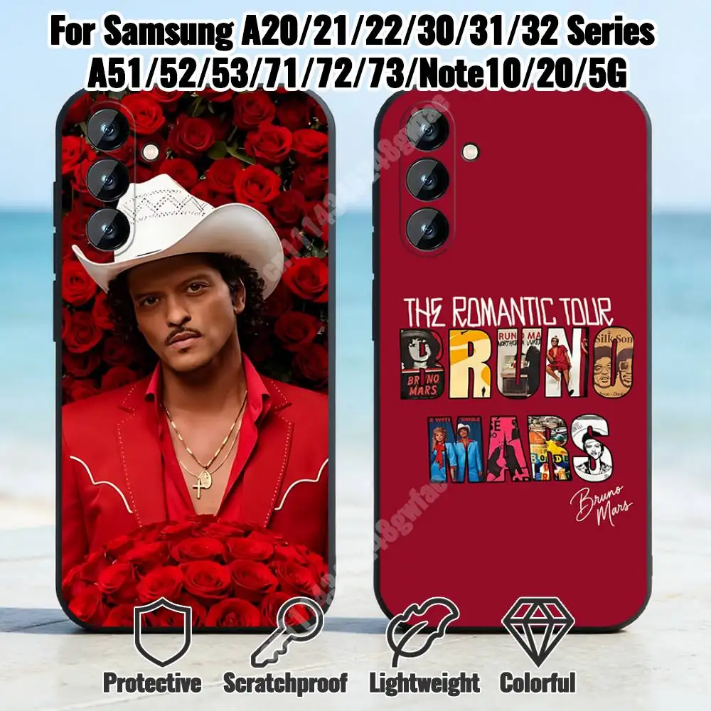 Bruno M-Mars The Romantic Singer Phone Case for Samsung Galaxy A12 13 Note 10Pro 20Ultra A20 21 22 30 31 32 A71 72 TPU Cover