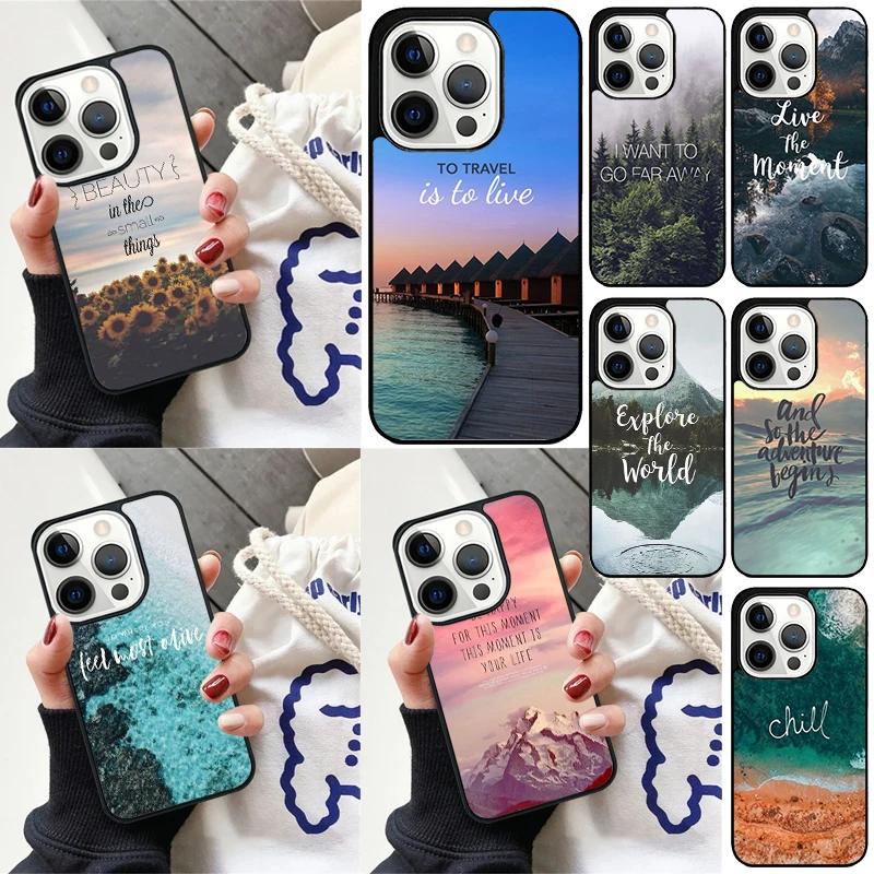 Travel Mountain Sea Beach Cover For iPhone 16 13 14 15 Pro Max 12 Mini 11 15 Pro Max 6 7 8 Plus Max SE 2020 Phone Case