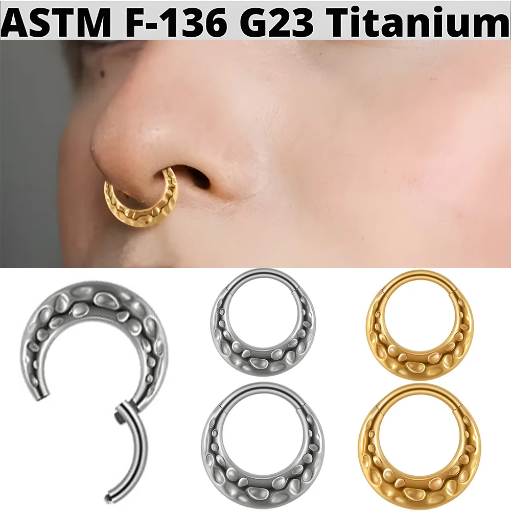 1/2/5PCS Titanium Concave&Convex Moon Nose Septum Ring Cartilage Earrings Hoop Conch Ear Cartilage Tragus Lobe Piercing 16G