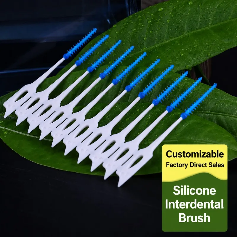 Silicone Interdental Brushes Dental Cleaning Toothpick Toothbrush Oral Care Gum Massage Food Grade Handle