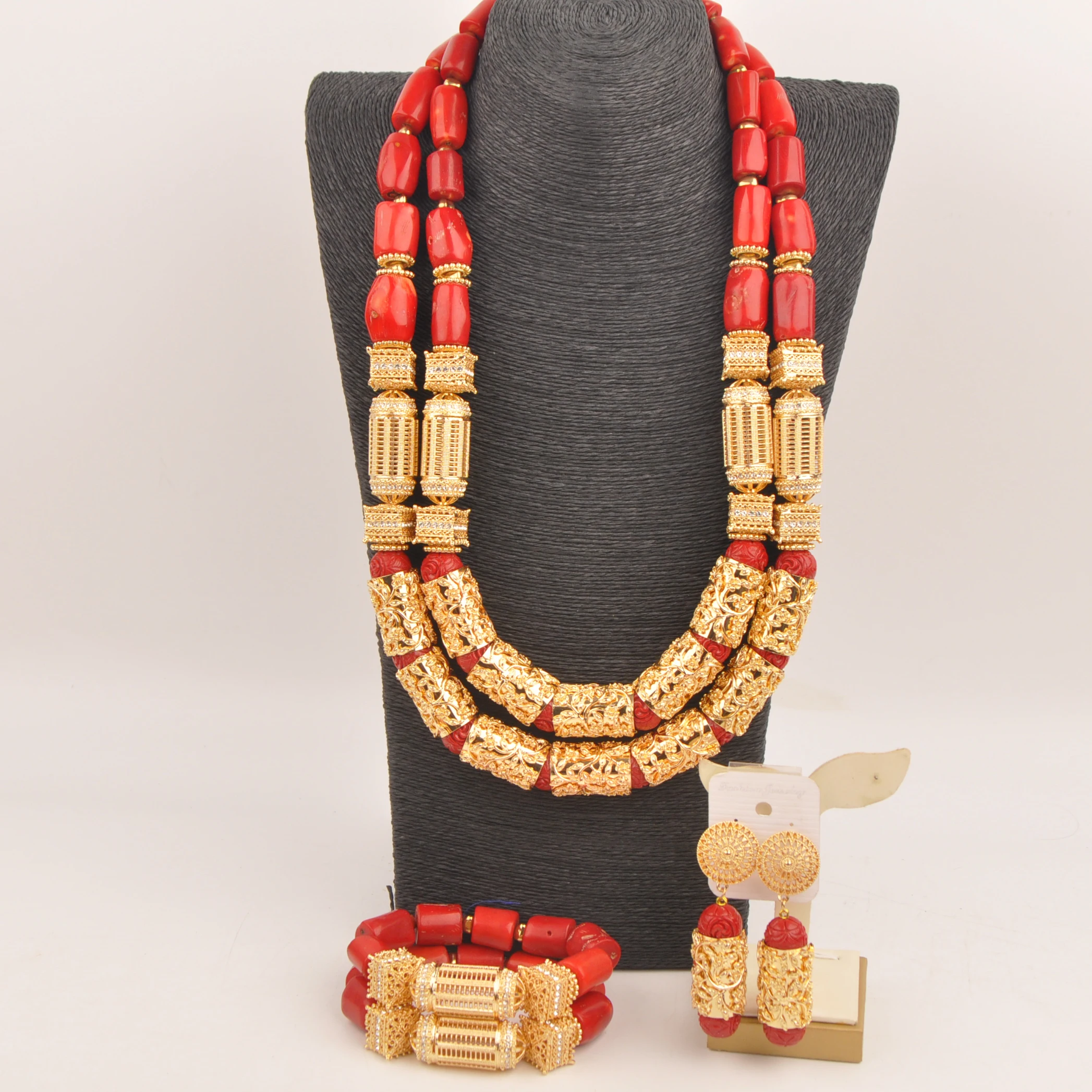 Africa Nigeria Necklace Fashion wedding jewelry natural red coral collection