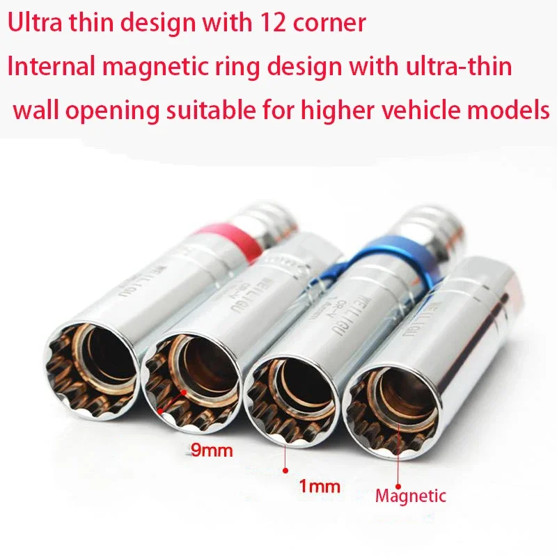 14/16mm Spark Plug Sleeve Universal Joint Various Types Auto Motorcycle Spark Plug Removal Tools Auto Repair Tool Set
