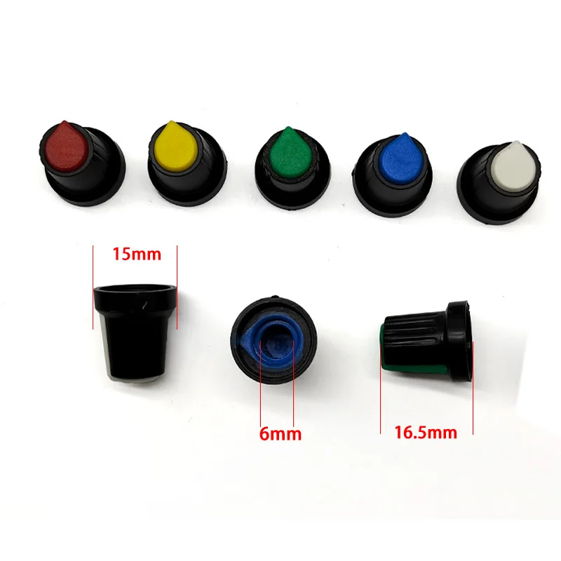 WH148 Potentiometer knob Cap AG2 Plastic knob for Diameter 6mm Plum Handle Yellow Orange Blue White Red Green 6color *5PCS=30PCS