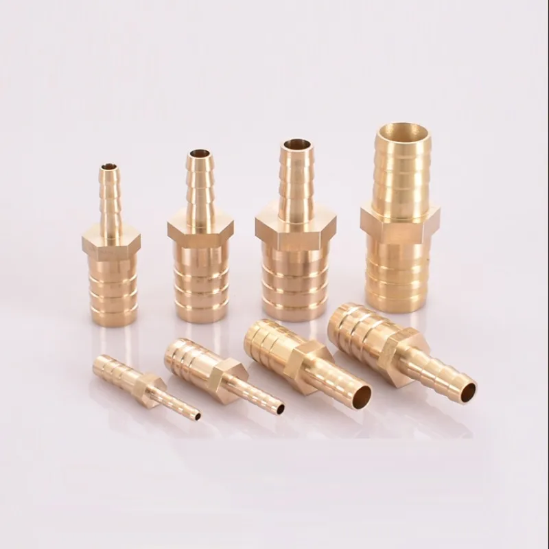 Brass Straight Hose Pipe Fitting Equal Barb Reducing Joint 4/6/8/10/12/14/19/25mm Gas Copper Barbed Coupler Connector Adapter