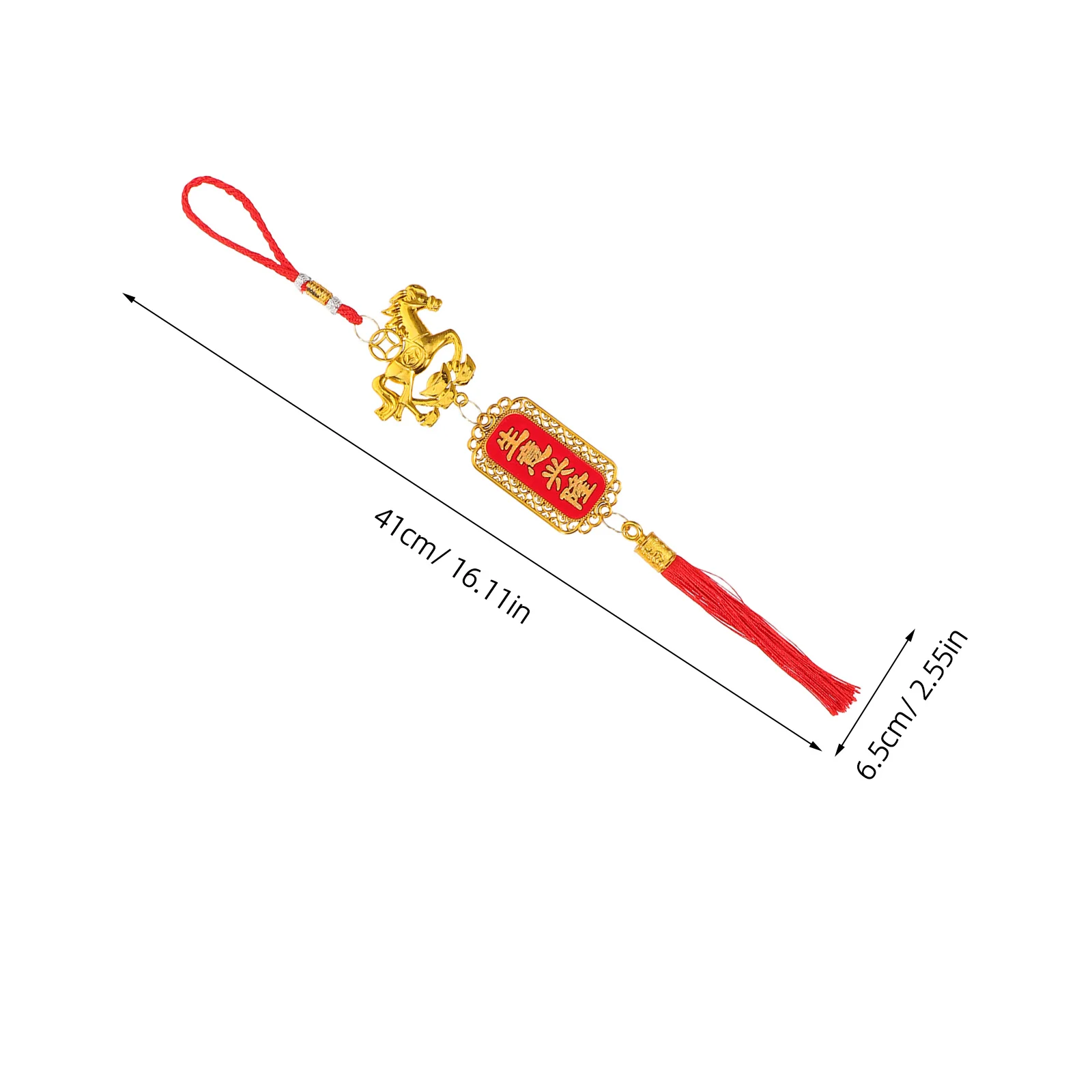 12 Stücke Chinesische Neujahr Ornamente Sternzeichen Pferd Anhänger Rote Quaste Mond Neujahr Hängende Dekorationen Frühling Festival Glück