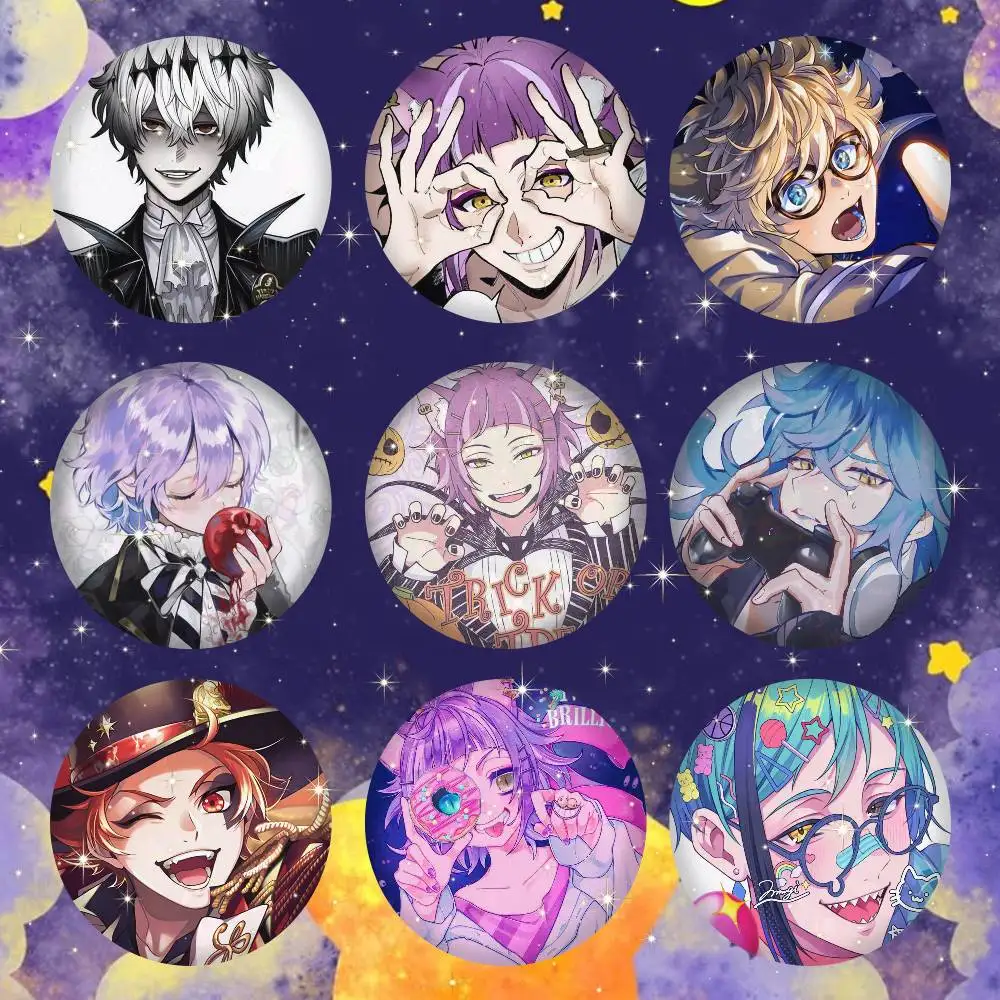 Twisted Wonderland Badge On Backpack Accessories Manga Icons Pins Round Cartoon Brooches For Clothes Bag Decor Gifts