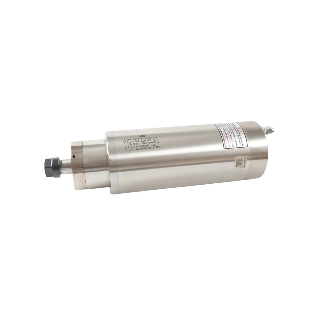 GDK105-9-21Z/2.2-5.5 ER20 120mm 2.2Kw 21000rpm 6A 380V Motor de husillo de potencia permanente refrigerado por agua