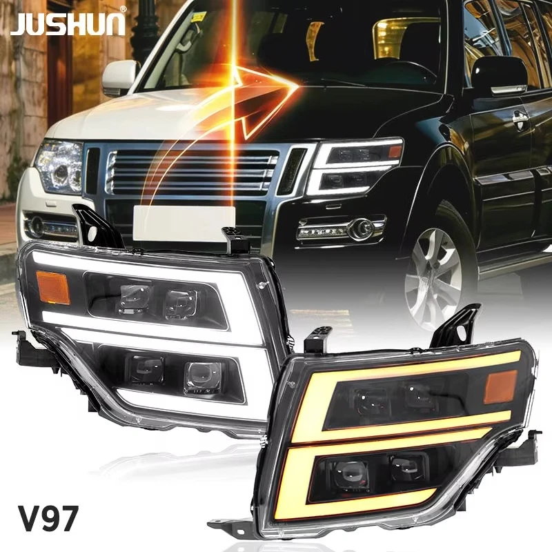 Upgrade LED Head Lamps For Mitsubishi Pajero V97 2007-2020 Full LED Daytime Running Light & Turn Signal Direct Fit Headlight