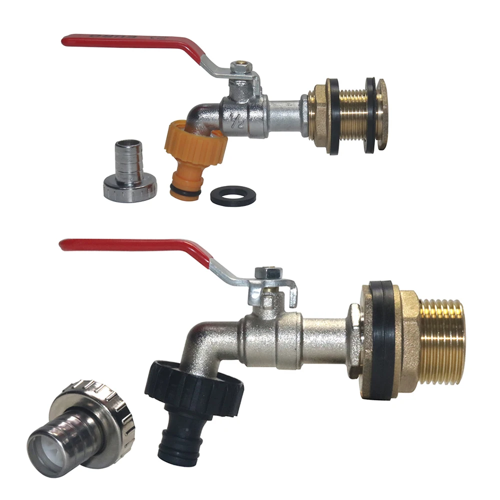 Brass thread flange alloy faucet set comes with 16mm plastic nipple quick connect water tank water bucket faucet as a gift