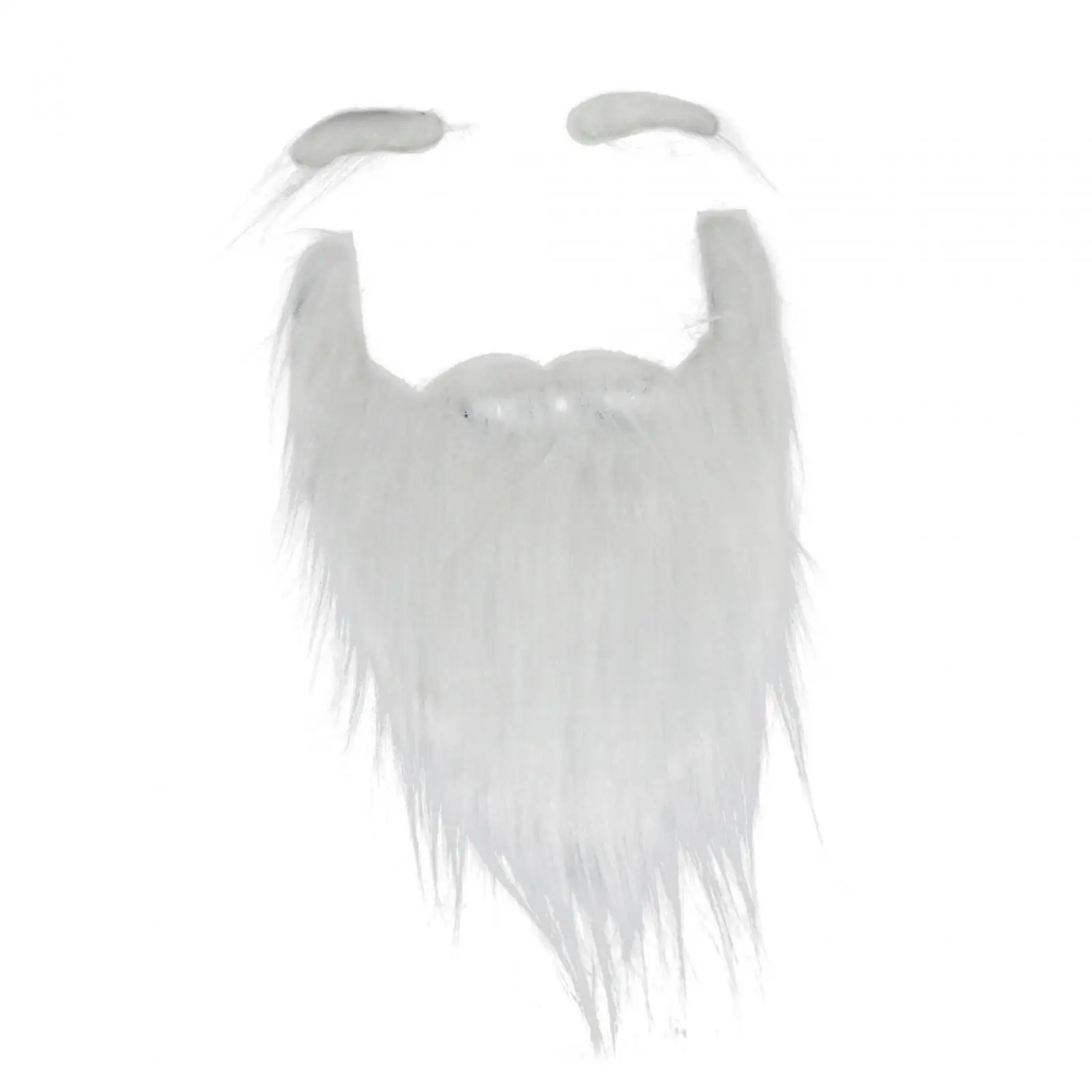 White Flannel Santa Beard Fake Mustache Novelty Beard Accessory for Holiday Party and Stage Performance