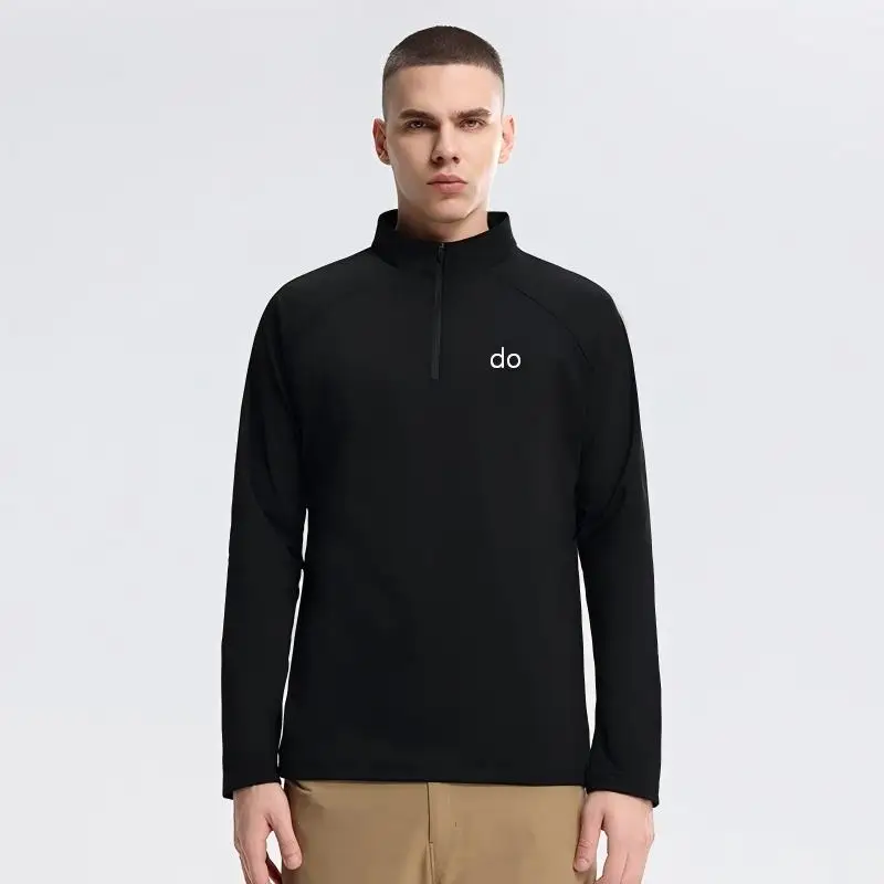 2026 New Style Men's Half Zipper Sports Speed Drying Clothes Outdoor Sweating Hoodie Stand Collar Long Sleeve Sports Top