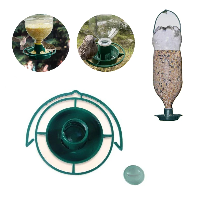 Comedero para pájaros, cuenco de alimentación de agua colgante automático para loros, palomas, colibrí, botella para mascotas, suministros de alimentación bucal, decoración de jardín