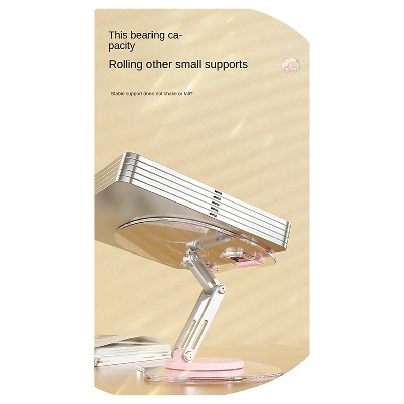 Tablet Bracket Holder Adjustable Folding Stand Transparent Acrylic Tablet Desktop Support Durable Black