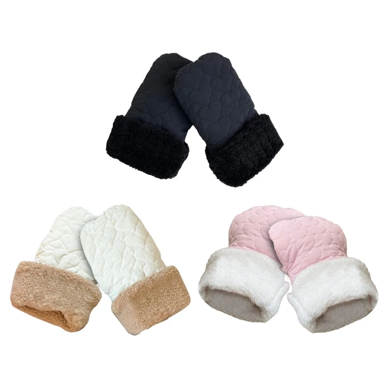 

Plush Lined Strollers Mitts for Parents Using Baby Carriages Pram Cart Handmuffs