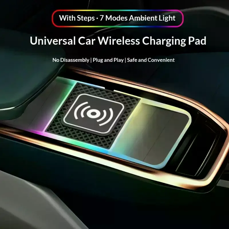 20W Car Wireless Charger Car Charging Pad Anti-slip Mat Modification Accessories Fast Charging Dual Slot Design