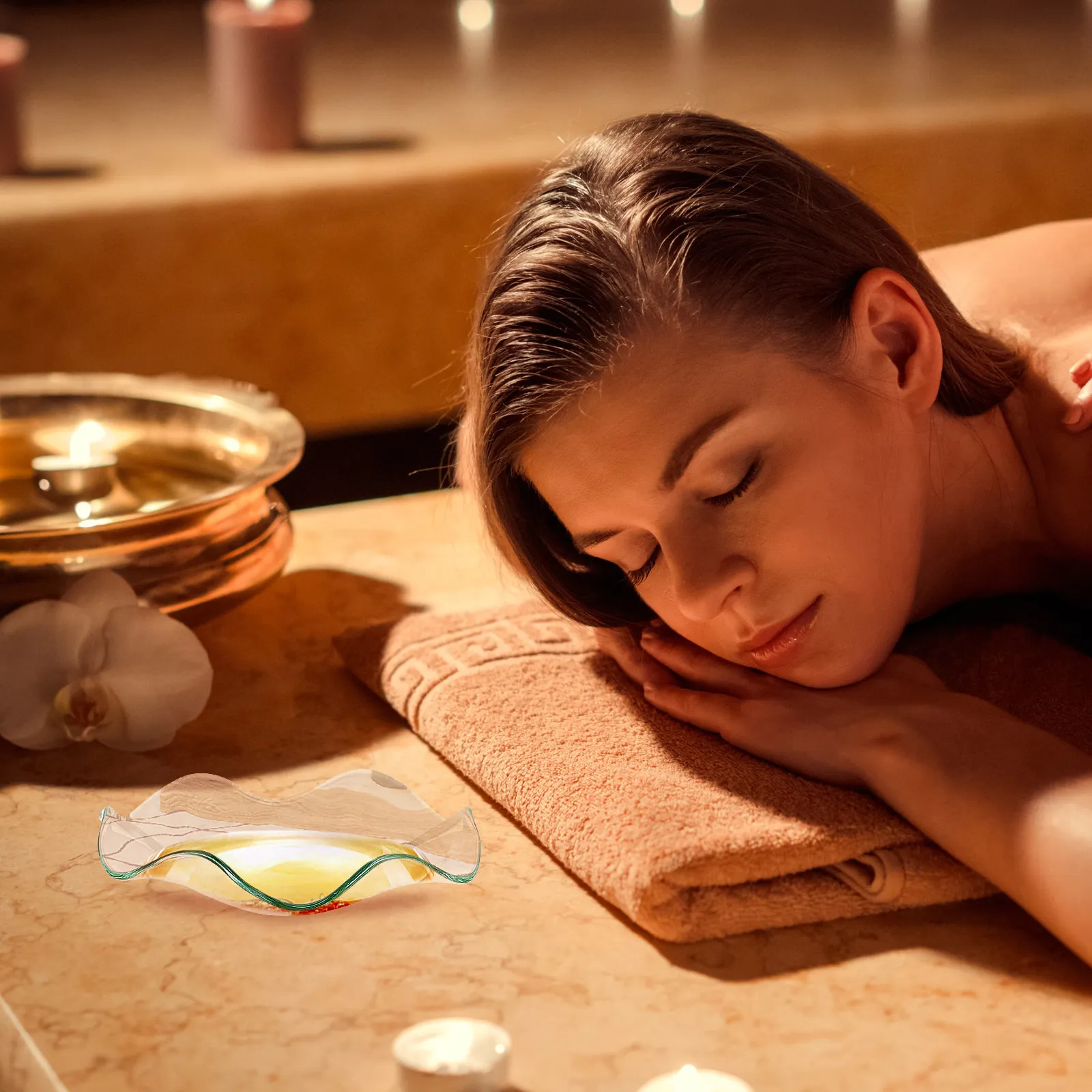 

2 шт. стеклянные подставки для эфирных масел, прозрачные маленькие тарелочки, контейнеры для ароматерапии, аксессуары для спа-процедур