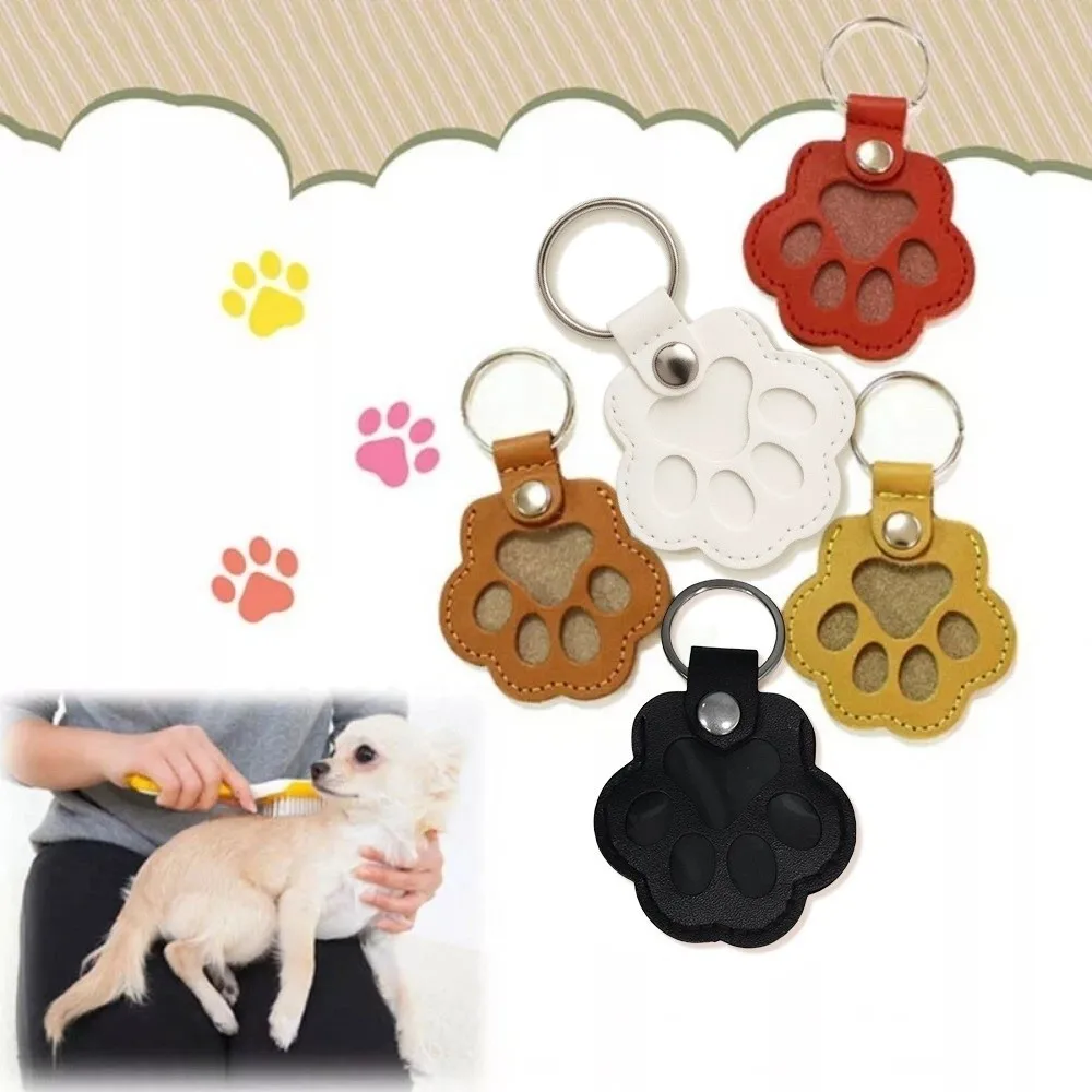 Cute Cute Cat Claw Keychain Kitty Puppy Pet Hair Storage Bag Keyring Creative Dogs Paw Pendant Unisex