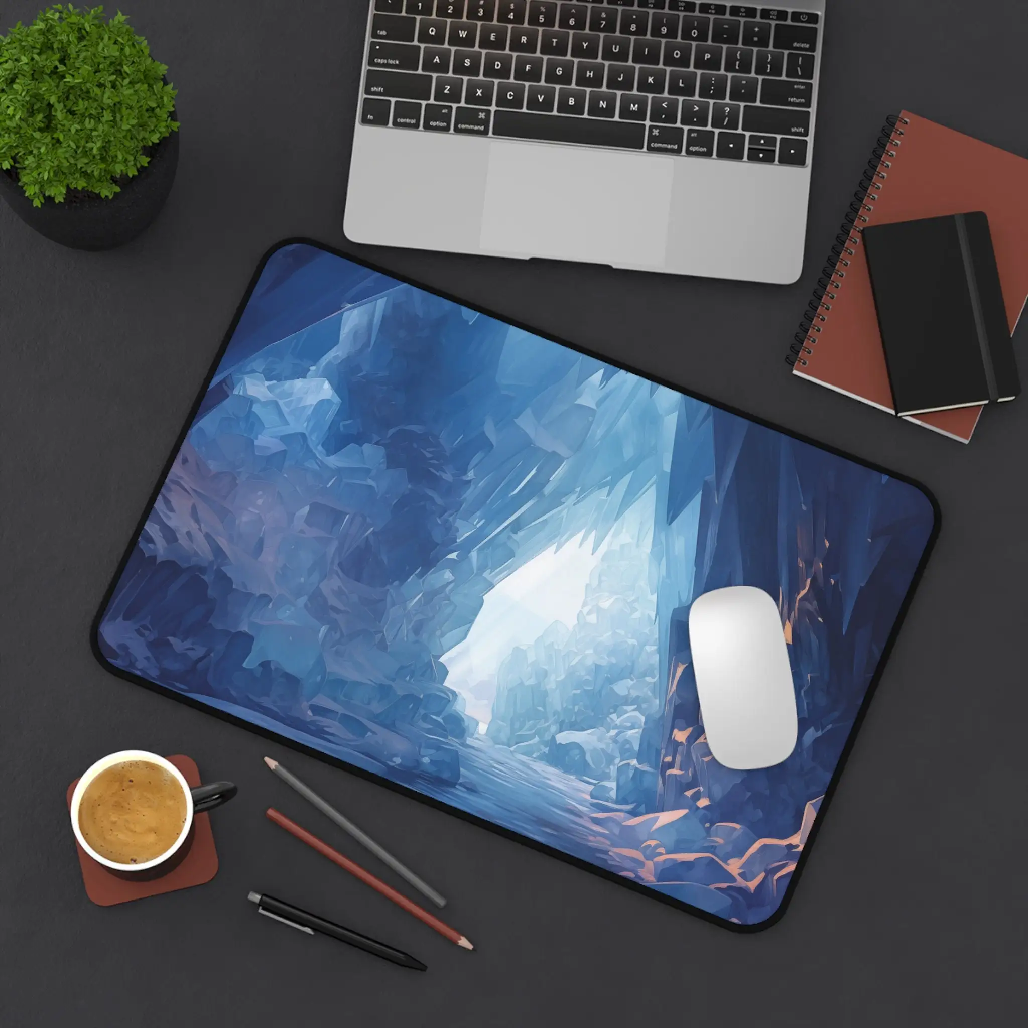 Ice Cave Pattern Mouse Pad, Non-slip and Waterproof Mouse Pad, Office Gaming Desk Decoration Mat, Perfect Gift for Friends.